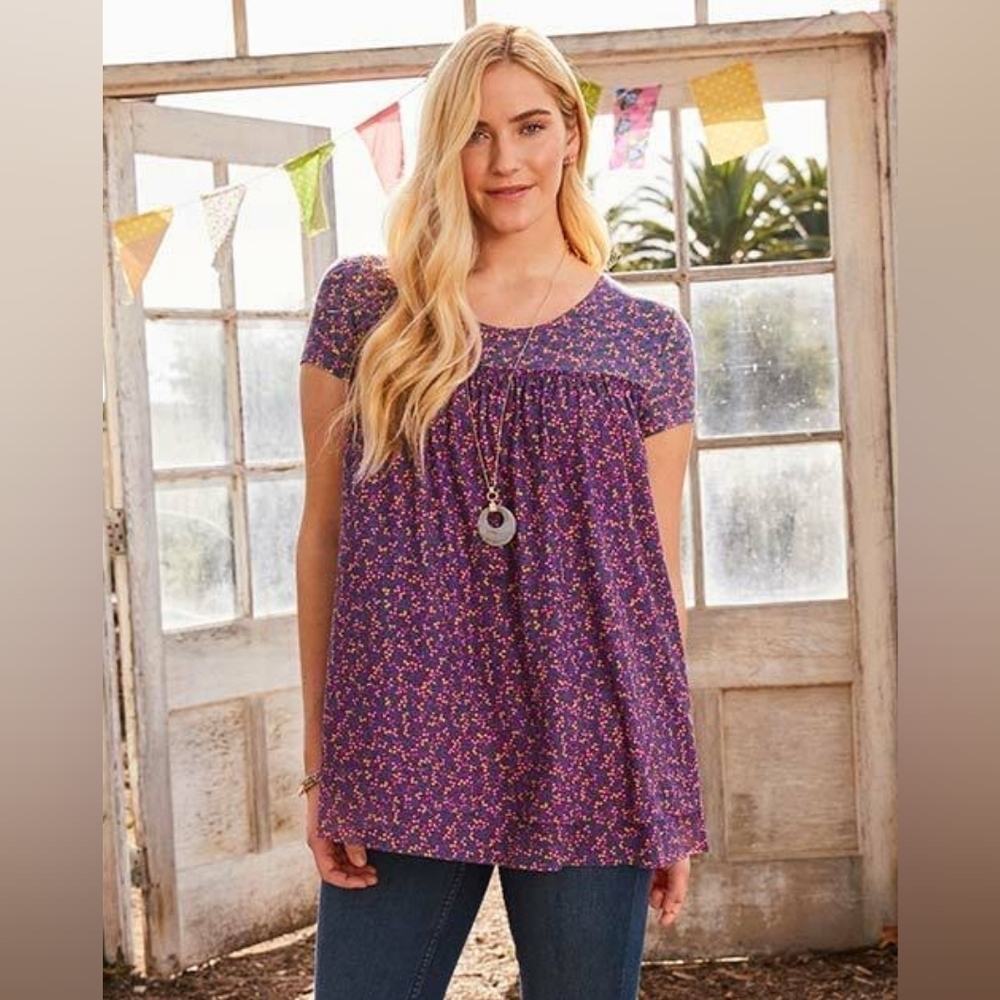 Matilda Jane Girls Purple Floral Fairy Spring Summer Layered Dress/Tunic M